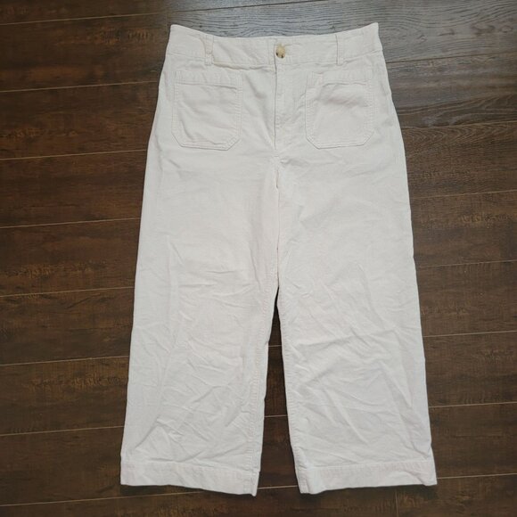 NEW Anthropologie Maeve Colette Cropped Wide Leg Pants Womens 34 Corduroy Chic - Picture 3 of 9